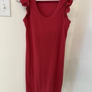 The Nines by HATCH Ruffled Red Mini Dress